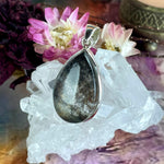 Dark Lodolite Silver Pendant