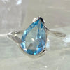 Pear Cut Blue Topaz Ring