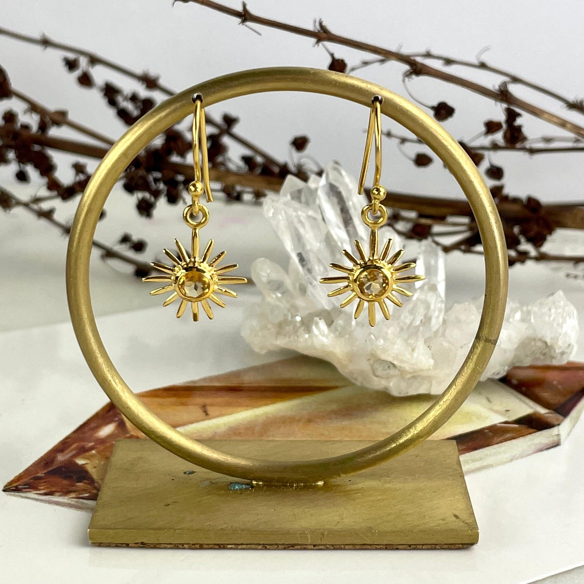Gold Sun Earrings