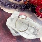 Pink Crystal Silver Ring