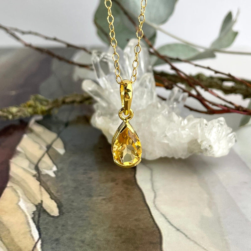 Yellow Crystal Gold Necklace