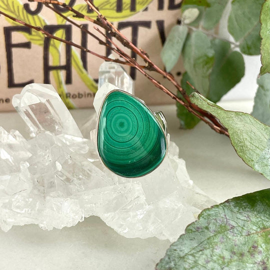 Malachite Teardrop Ring