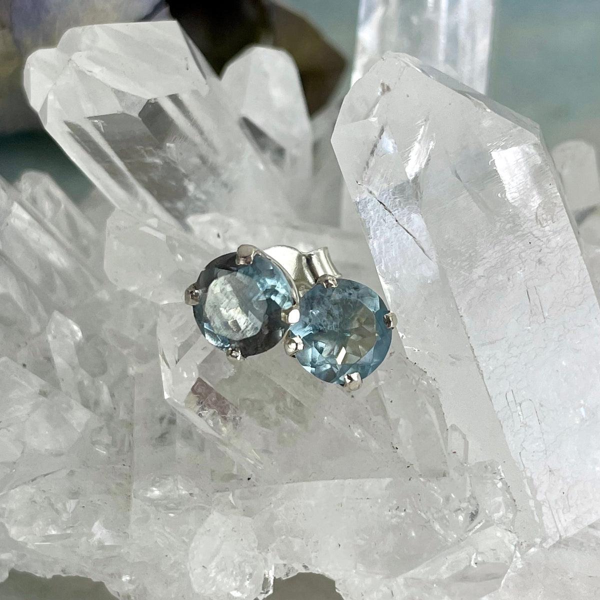 Blue Crystal Stud Earrings