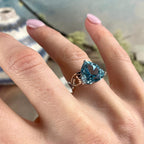 Filigree Band Topaz Ring