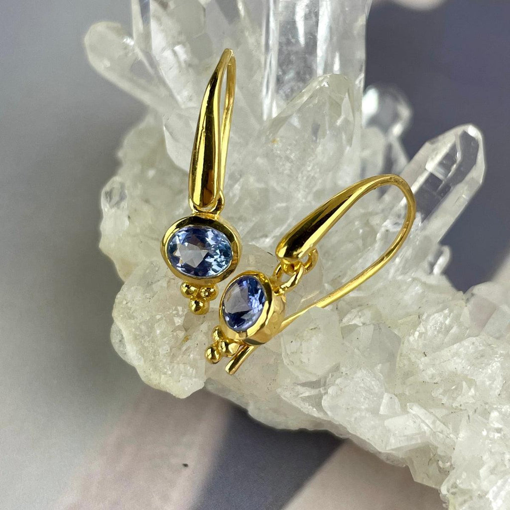 Violet Coloured Crystal Earrings