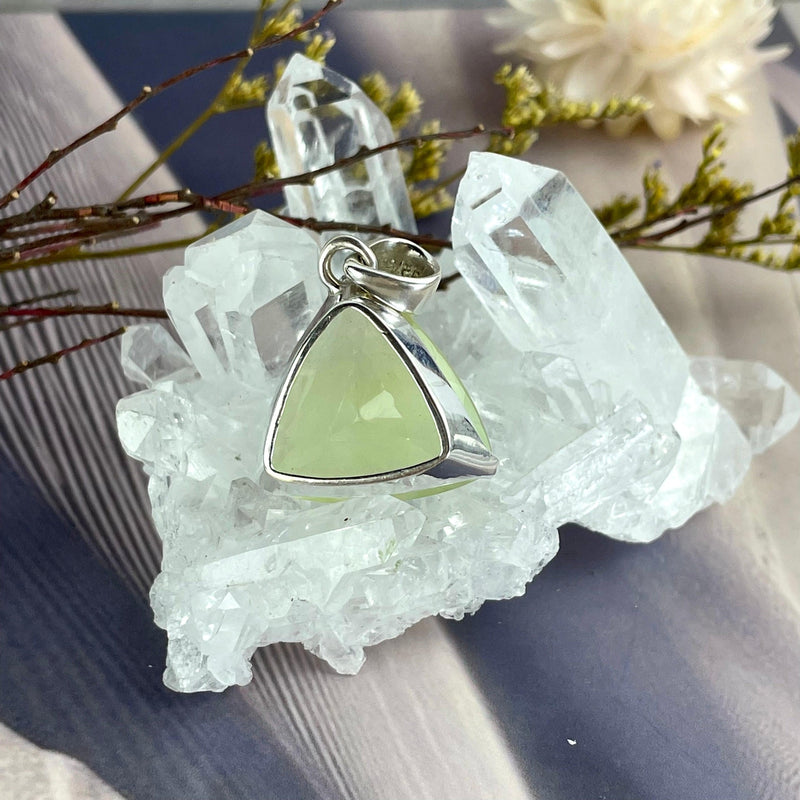 Green Crystal Triangle Pendant