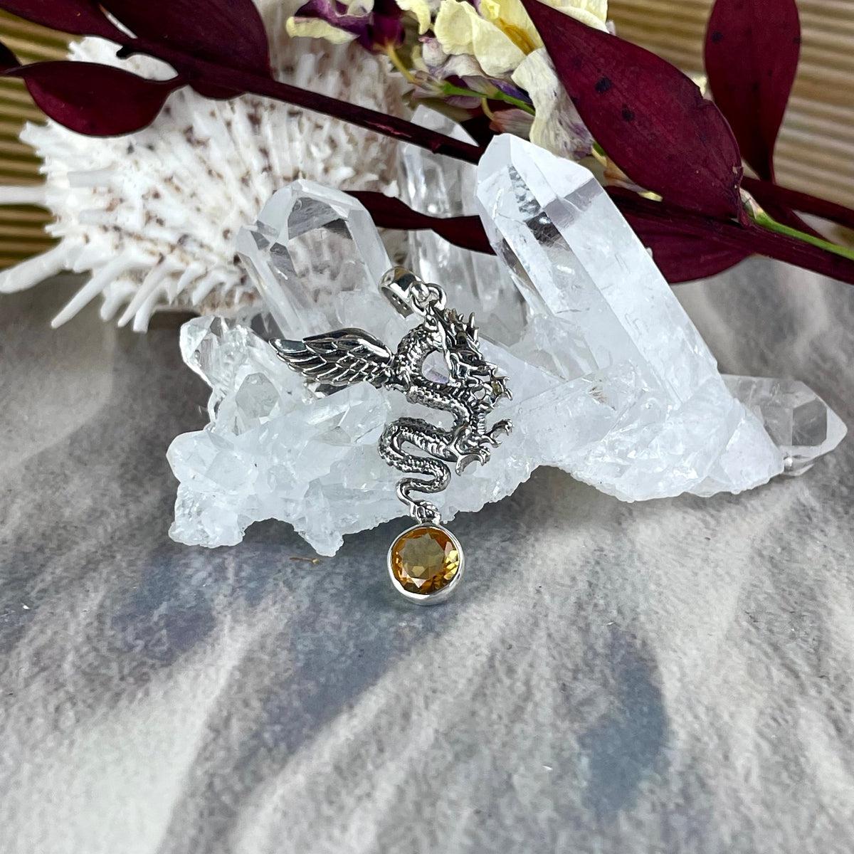 Dragon With Gemstone Pendant