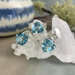 Triangle Blue Topaz Silver Ring