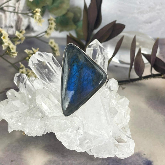 Labradorite Triangle Ring