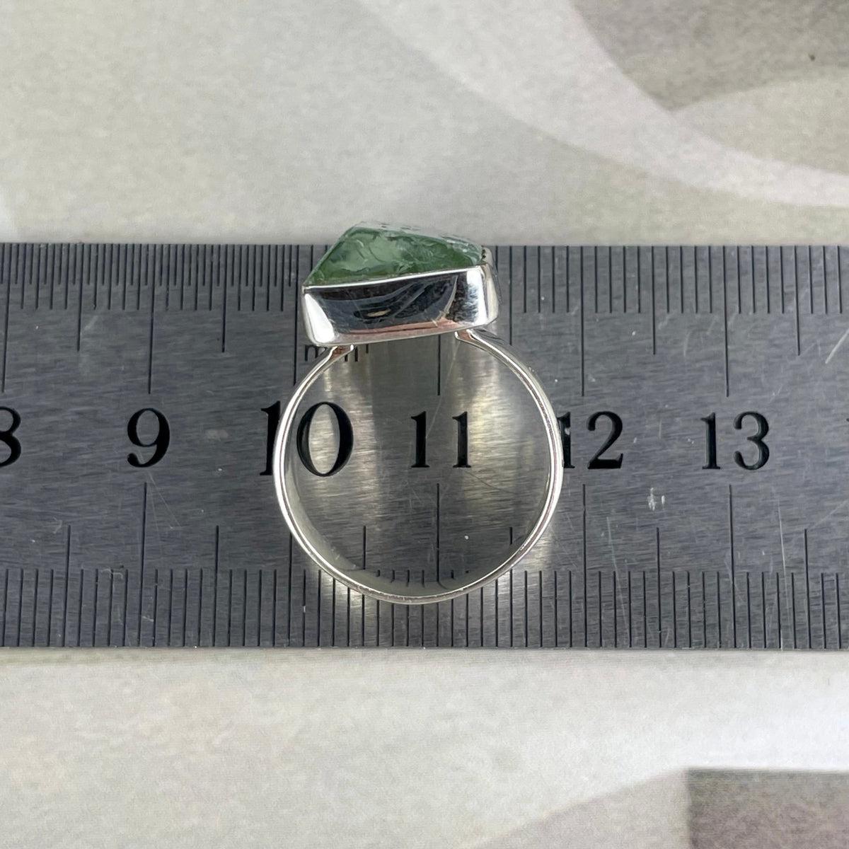 Aquamarine Rough Cut Ring