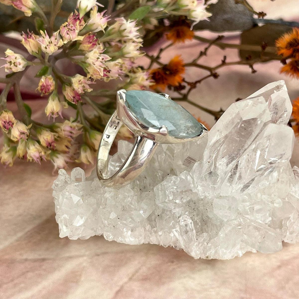 Aquamarine Eye Cut Ring