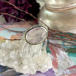 Rose Quartz Silver And Brass Ring