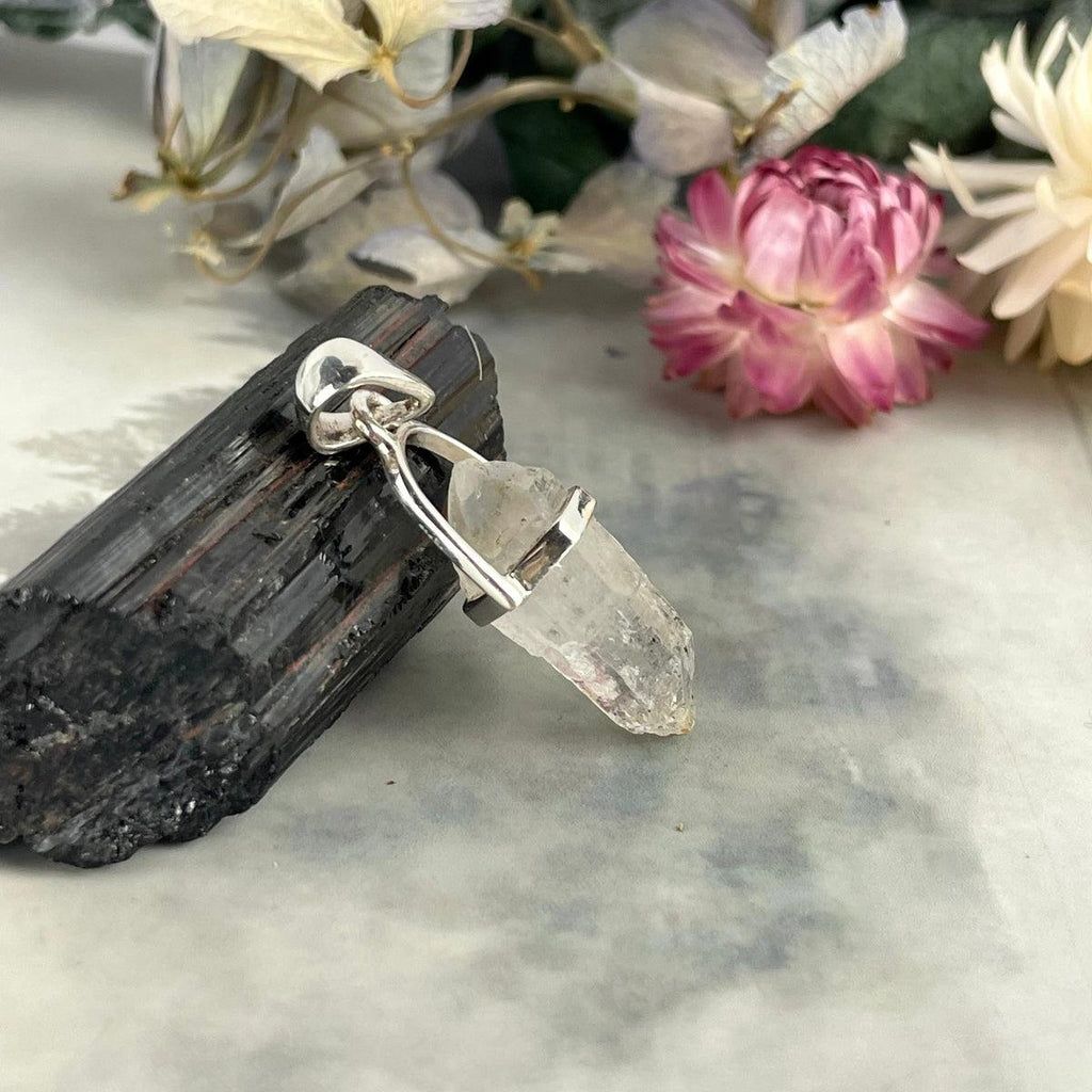 Tibetan Quartz Raw Small Double Terminated Point Pendant