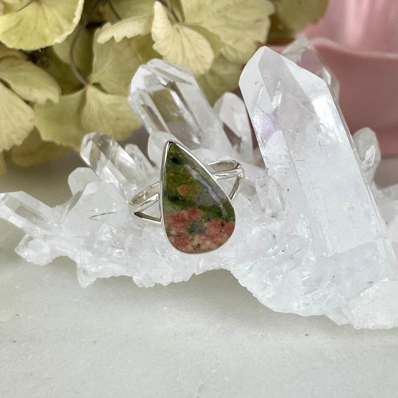Pink And Green Stone Ring