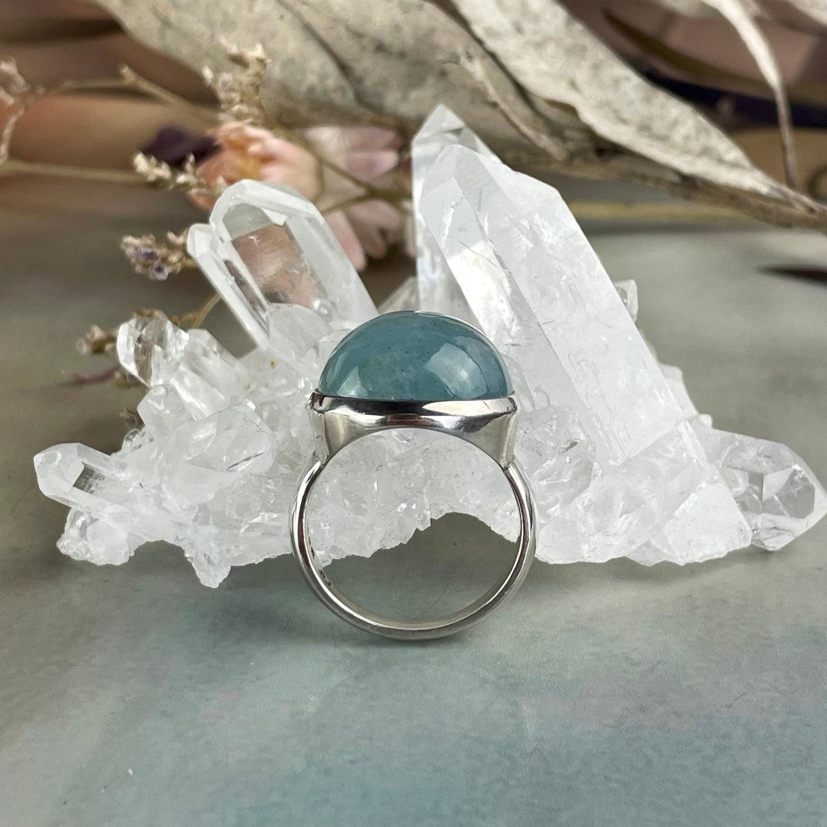 Blue Beryl Silver Ring