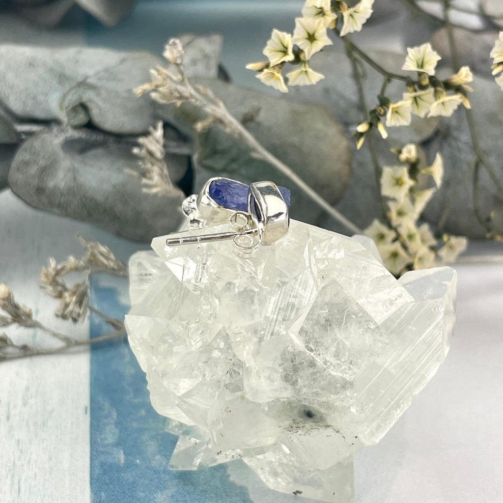 Rough Tanzanite Studs