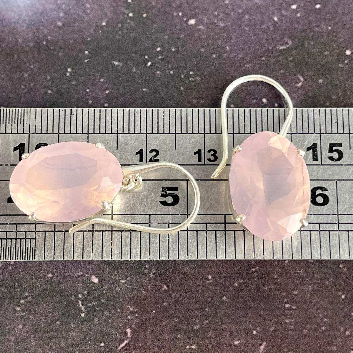 Sterling Silver Rose Quartz Earrings