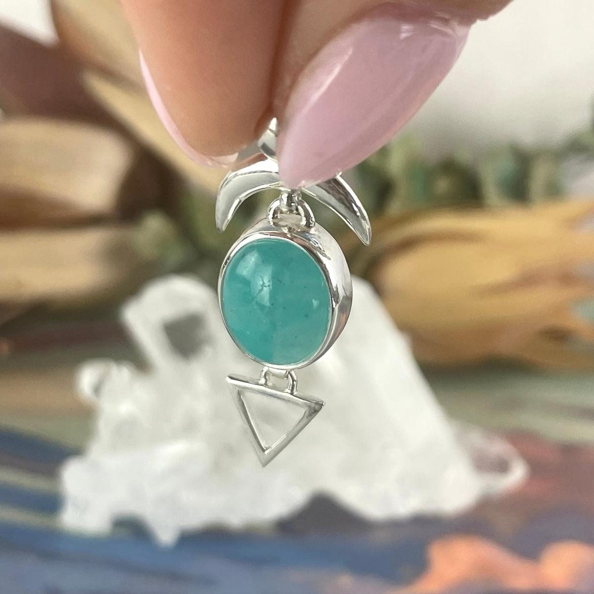Amazonite Geometric Shape Pendant
