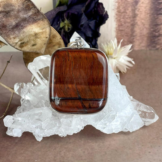 Red Tiger’s Eye Rectangle Pendant