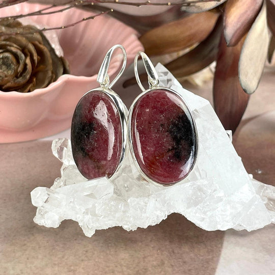 Rhodonite Oval Earrings