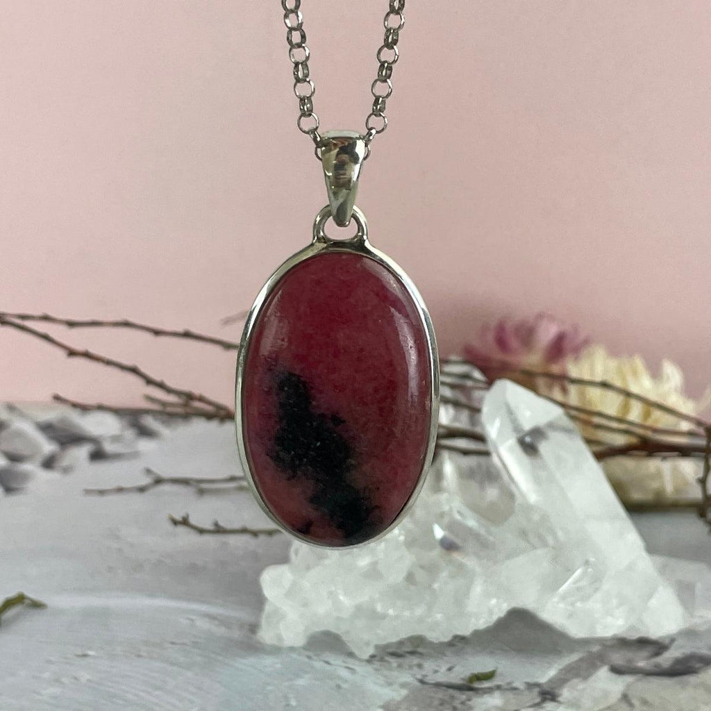 Rhodonite Sterling Silver Pendant