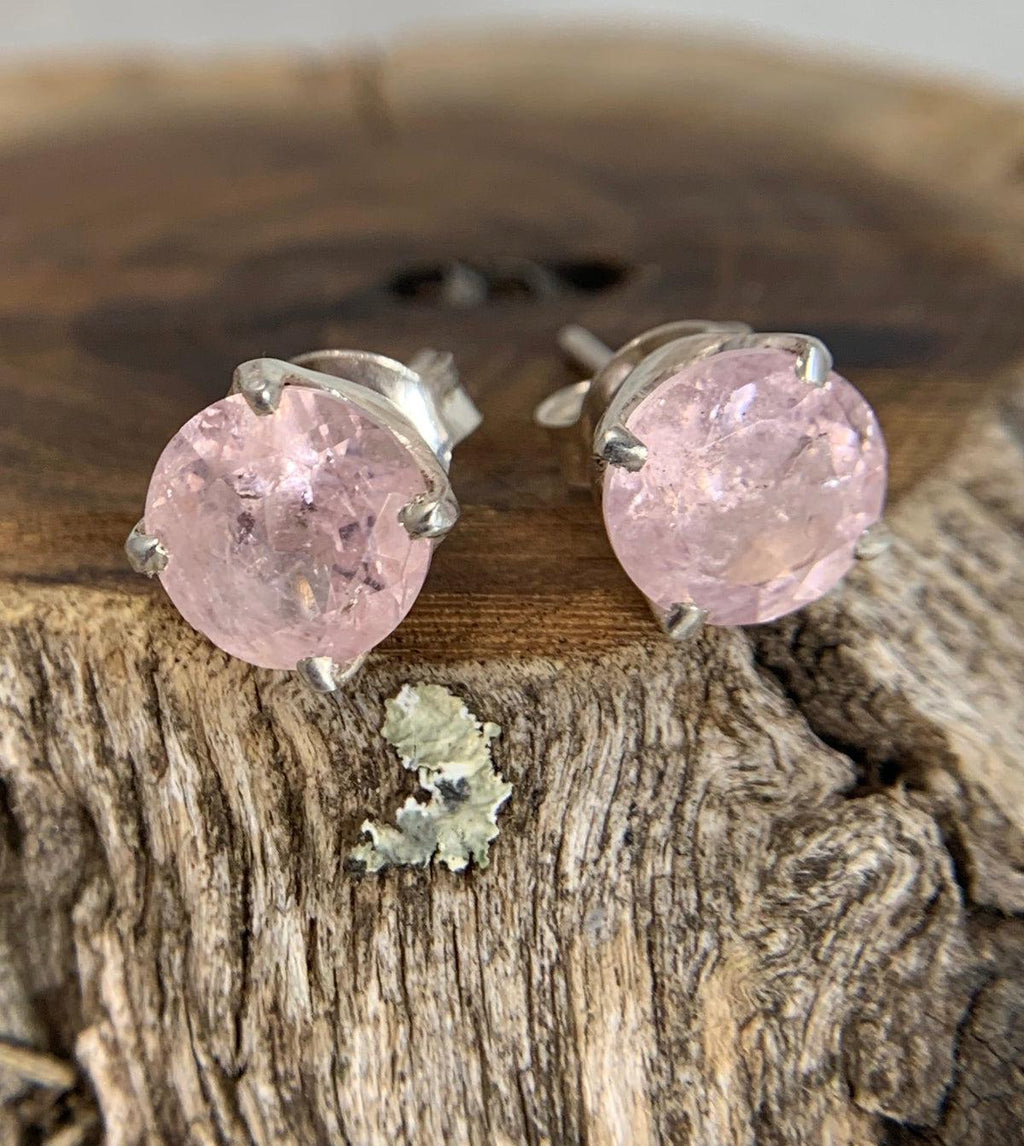 Morganite Round Stud Earrings