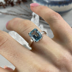 Blue Crystal Silver Ring