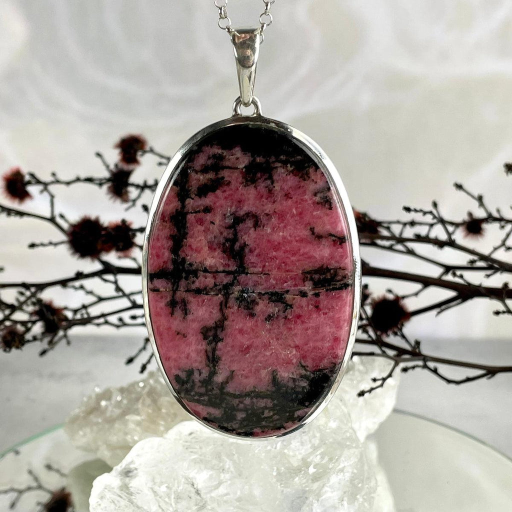 Rhodonite Extra Large Oval Pendant
