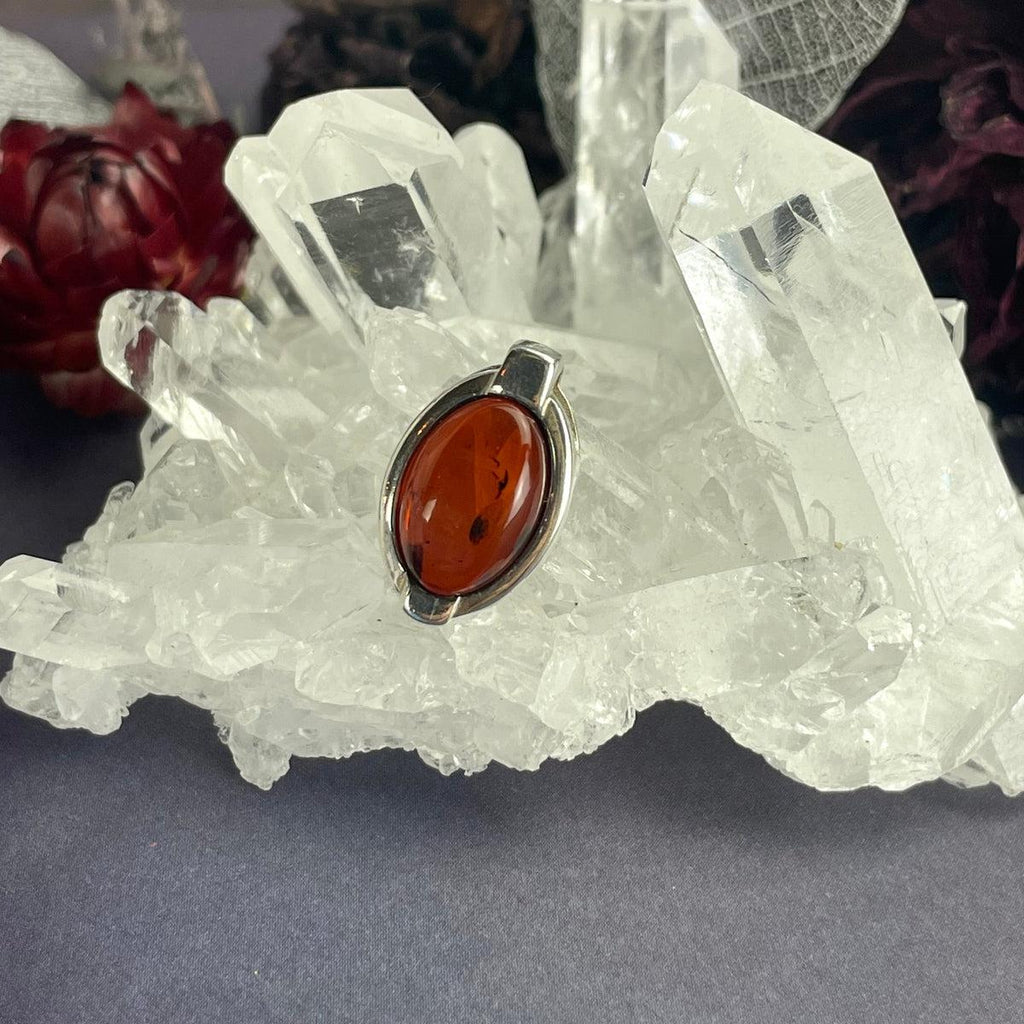 Orange Baltic Amber Pendant
