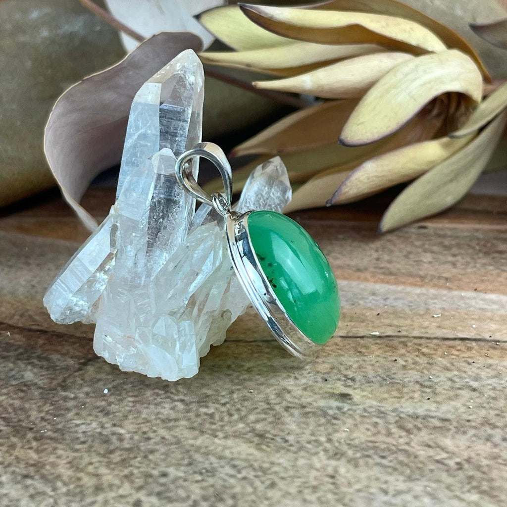 Chrysoprase Sterling Silver Pendant