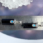 Black Tourmaline Point & Rainbow Moonstone Pendant