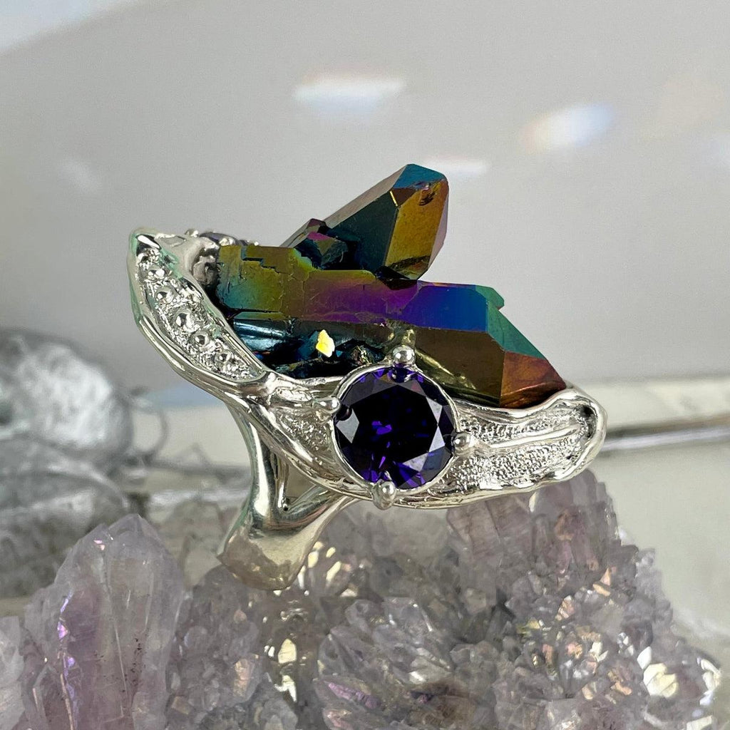 Raw Crystal Silver Ring