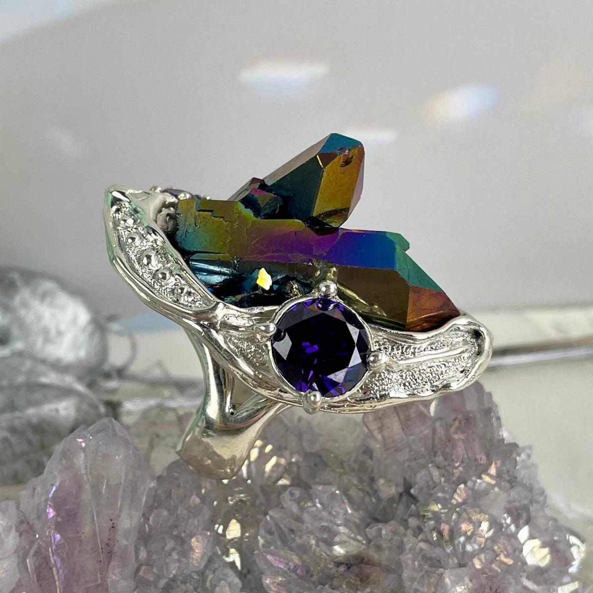 Raw Crystal Silver Ring