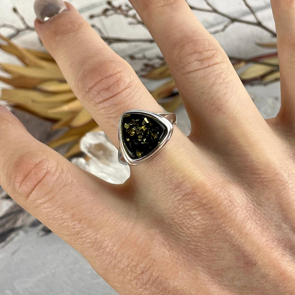 Baltic Amber Pyramid Ring