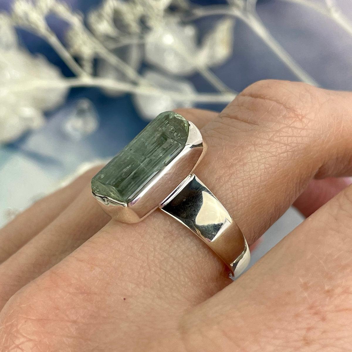 Aquamarine Bar Ring