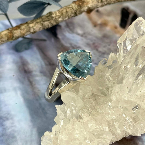 Pale Blue Crystal Ring