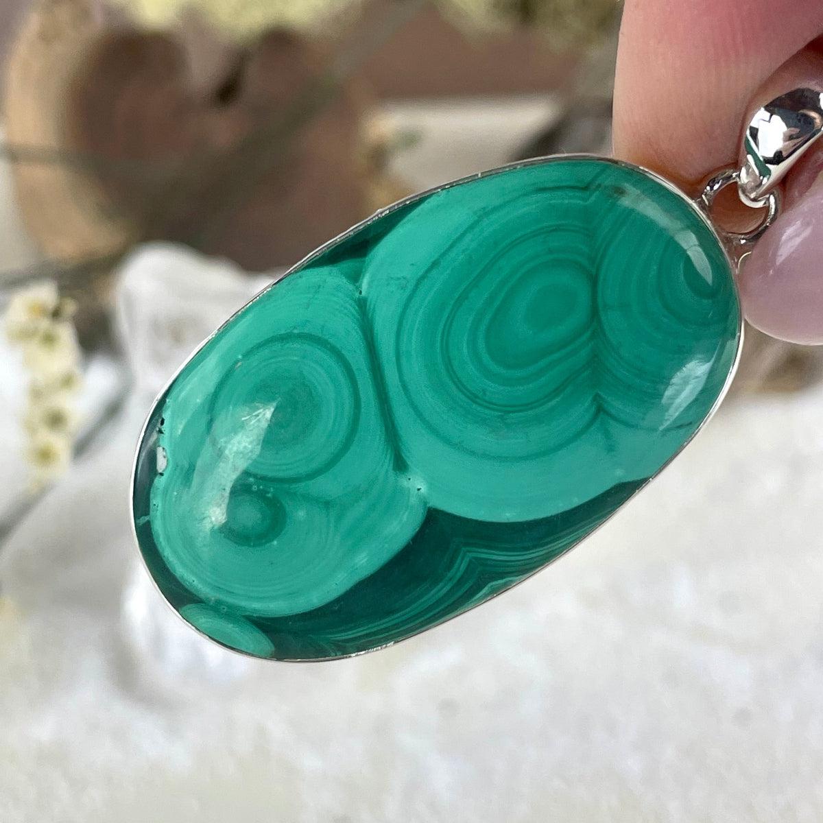Oval Malachite Pendant