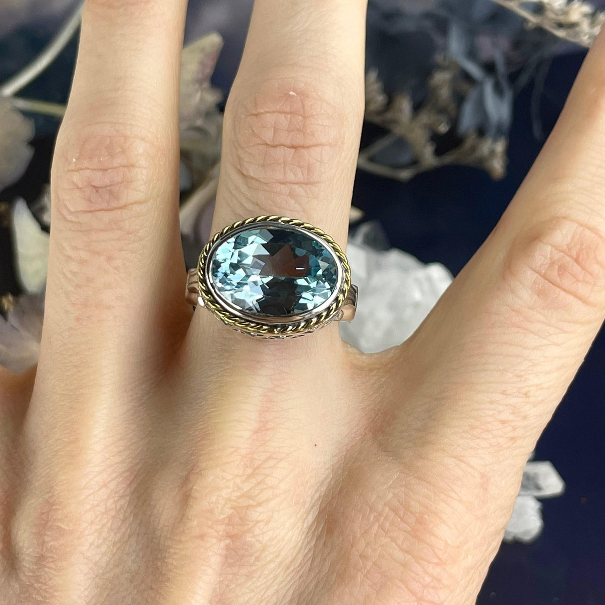 Royal Setting Blue Topaz Ring