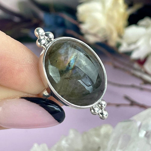 Mixed Colour Labradorite Ring