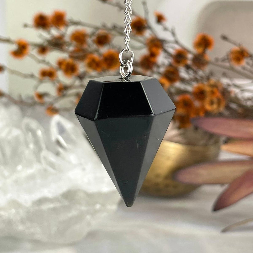 Sterling Silver Obsidian Pendulum