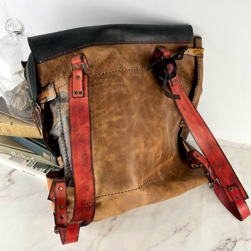 Bohemian Style Leather Backpack