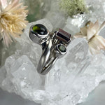 Gemstone and Diamond Silver Ring