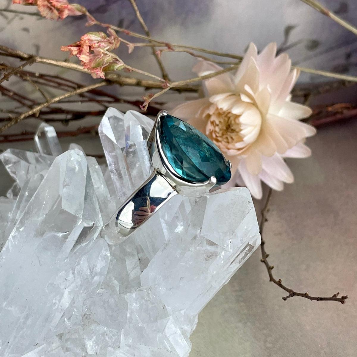 Green Crystal Cocktail Ring