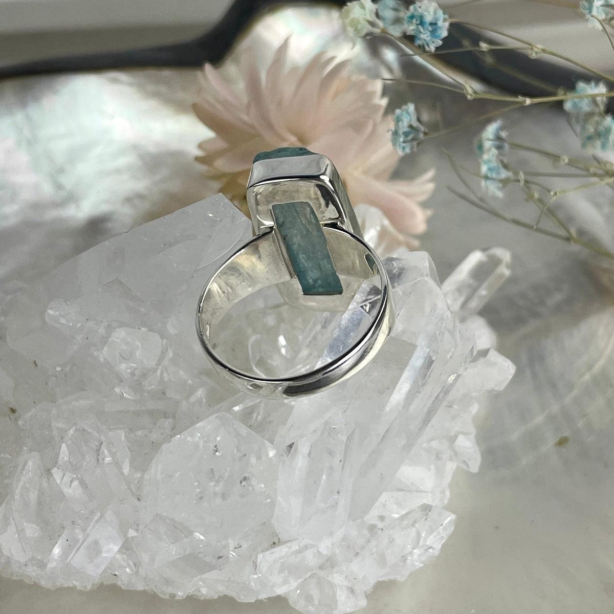 Aqua Raw Crystal Ring