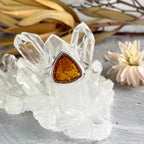 Amber Cabochon Ring