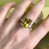 Emerald Cut Lemon Quartz Ring