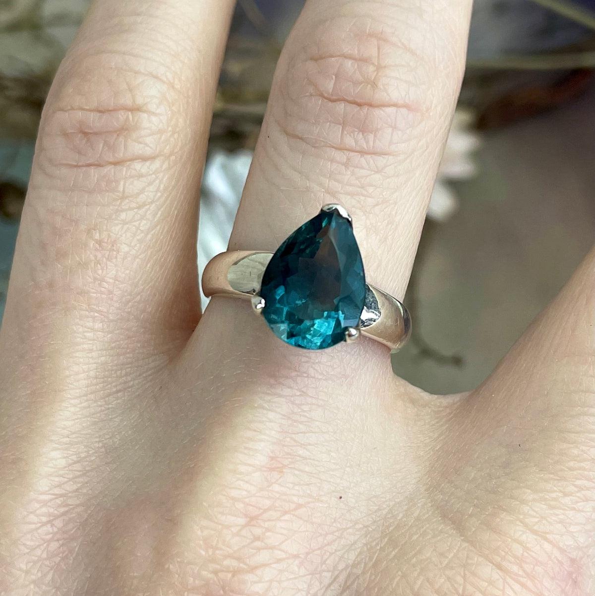 Teardrop Shape Fluorite Ring