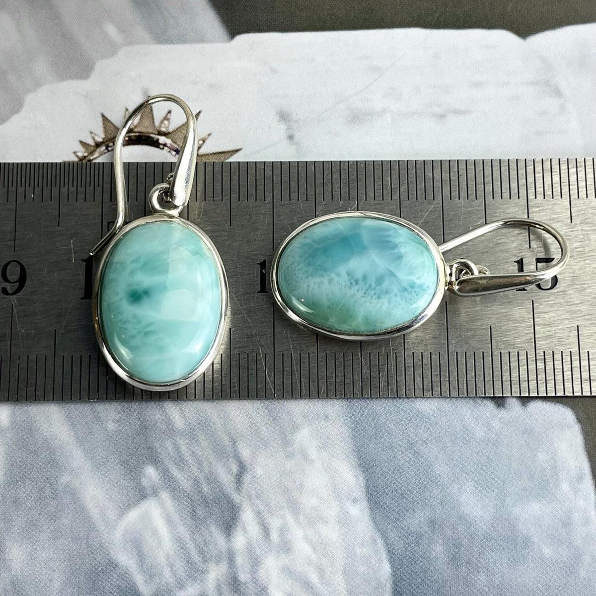 925 Silver Larimar Earrings