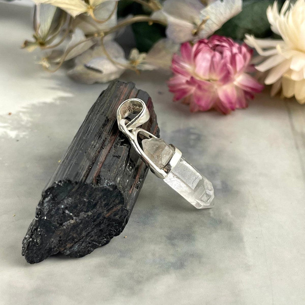 Tibetan Quartz Raw Small Double Terminated Point Pendant
