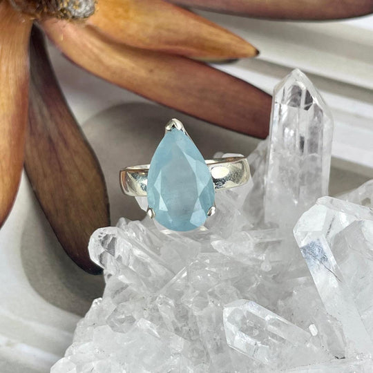 Aquamarine Teardrop Ring